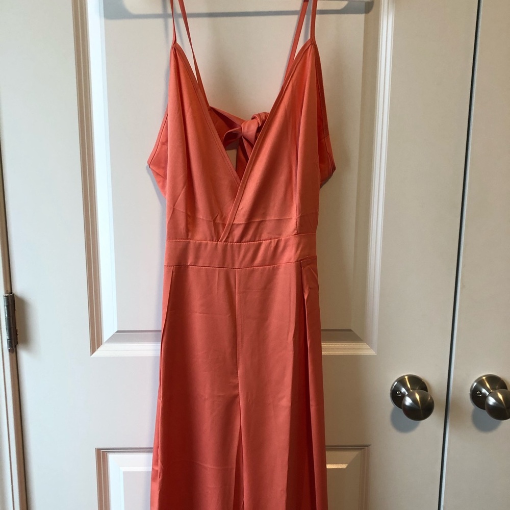 salmon/pink jumpsuit
